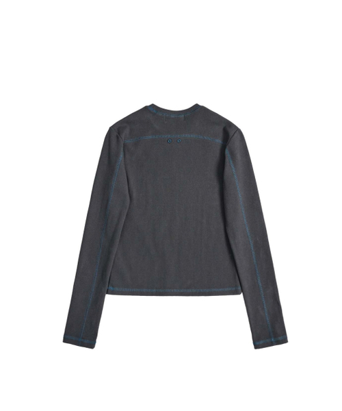 999HUMANITY(999ヒューマニティ)の「カラードステッチラインロングスリーブTシャツ(チャコール)(Tシャツ/カットソー・レディース・その他・OS)」の2枚目の写真