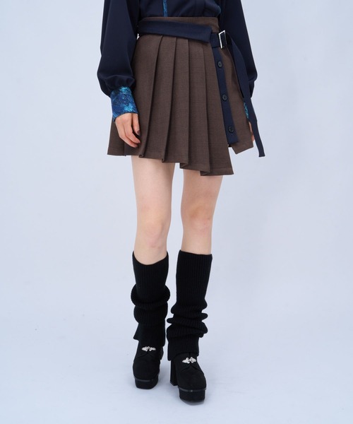 HARE(ハレ)の「ハイショクチェックミニスカート(HARE)(スカート・レディース・ブラウン/グレー・FREE)」の12枚目の写真