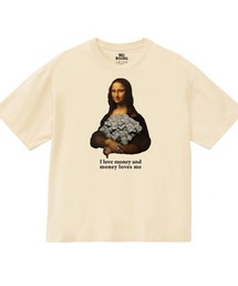 NOBOUND(ノーバウンド) 半袖Tシャツ メッセージ イラスト モナリザ パロディ プリント ボックスシルエット メンズ ユニセックス