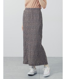 小花柄シャーリングナロースカート