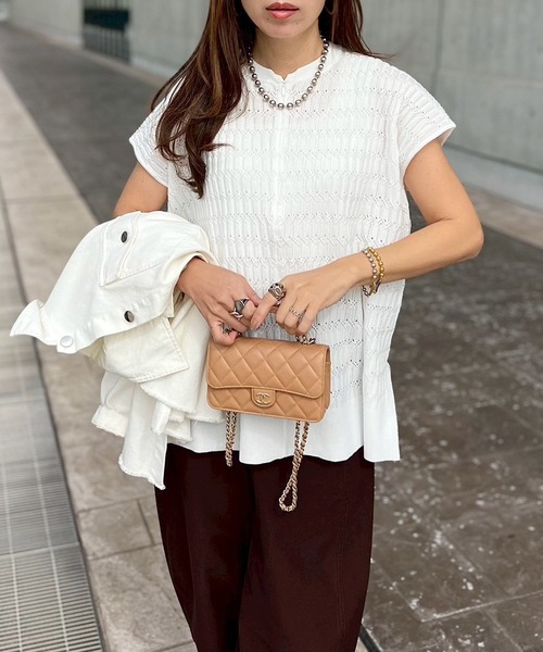 eM(エム)の「【サイズ展開あり】eM by Emma Taylor 2wayジャガードプルオーバー(Tシャツ/カットソー・レディース・ホワイト/ブラック/ミント・L/LL/M)」の7枚目の写真