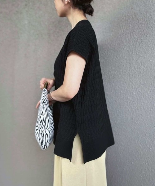eM(エム)の「【サイズ展開あり】eM by Emma Taylor 2wayジャガードプルオーバー(Tシャツ/カットソー・レディース・ホワイト/ブラック/ミント・L/LL/M)」の14枚目の写真