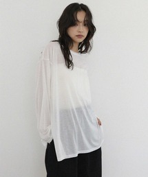 シアー クルーネックロングTシャツ