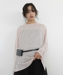 シアー クルーネックロングTシャツ