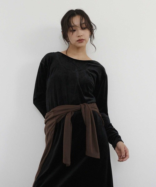 hellam home(へラムホーム)の「シアー クルーネックロングTシャツ(Tシャツ/カットソー・レディース・ブルー/ブラウン/ホワイト/ピンク・FREE)」の16枚目の写真