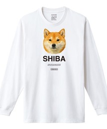 Moftique(モフティック) 長袖Tシャツ 柴犬 犬 ドッグ ペット アニマル プリント 袖リブ ロンT トップス レディース