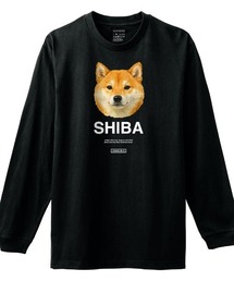 Moftique(モフティック) 長袖Tシャツ 柴犬 犬 ドッグ ペット アニマル プリント 袖リブ ロンT トップス レディース