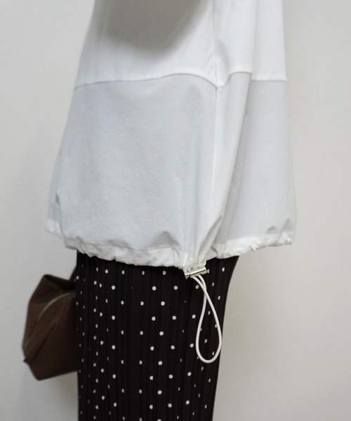 gossara(ゴサラ)の「【gossara 異素材MIX】ドロスト布帛ドッキングプルオーバー(Tシャツ/カットソー・レディース・ブラウン/オフホワイト/ブラック・FREE)」の17枚目の写真