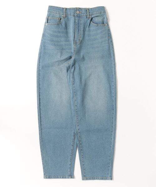 OMNES(オムネス)の「12oz ウォッシュ加工ハイウエストバルーンデニムパンツ(デニムパンツ・レディース・ネイビー/ブルー・S/M/L)」の1枚目の写真
