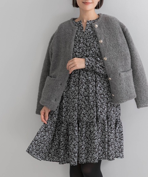 URBAN RESEARCH ROSSO WOMEN（アーバンリサーチ　ロッソ）の「『WEB限定』スモールフラワープリントティアードワンピース（ワンピース・レディース・ブラック系その他/イエロー・FREE）」の8枚目の写真