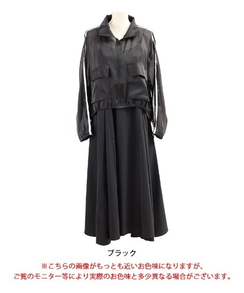 GOLDJAPAN(ゴールドジャパン)の「シアートラックジャケット&キャミワンピース2点セット【大きいサイズ対応】(ワンピース・レディース・ブラック・LL~3L/4L~5L)」の16枚目の写真