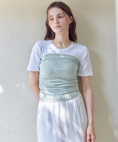 AUTH.(オース)の「シャーリングチューブトップ(ミント)(Tシャツ/カットソー・レディース・その他・FREE)」の4枚目の写真