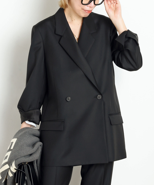 EVERYDAY I LIKE.(エヴリディアイライク)の「*Essential Jacket(テーラードジャケット・レディース・ブラック/ブラウン・36/38)」の1枚目の写真