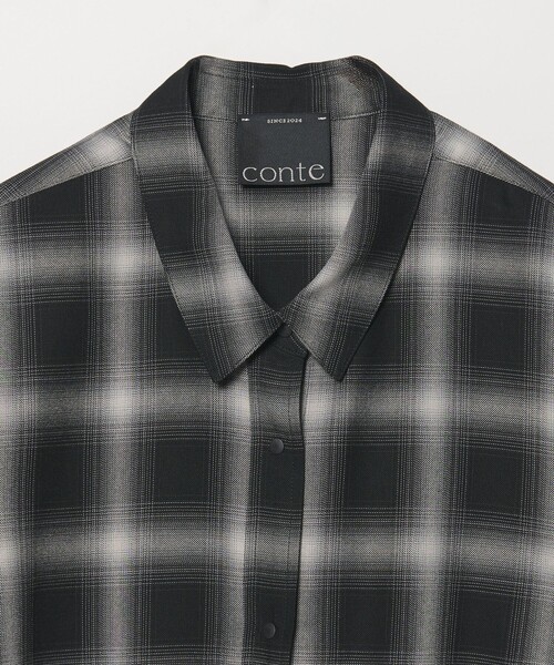 conte(コンテ)の「<conte>チェック スナップボタンシャツ(シャツ/ブラウス・レディース・ライトグレー/ブラック・FREE)」の5枚目の写真