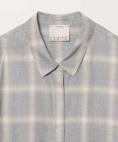 conte(コンテ)の「<conte>チェック スナップボタンシャツ(シャツ/ブラウス・レディース・ライトグレー/ブラック・FREE)」の10枚目の写真