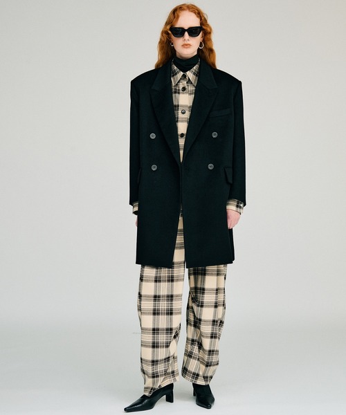 PRANK PROJECT(プランクプロジェクト)の「【2026Winter Pre-Order】カシミヤダブルブレストコート / Cashmere Double-Breasted Coat(ピーコート・レディース・ブラック・FREE)」の2枚目の写真