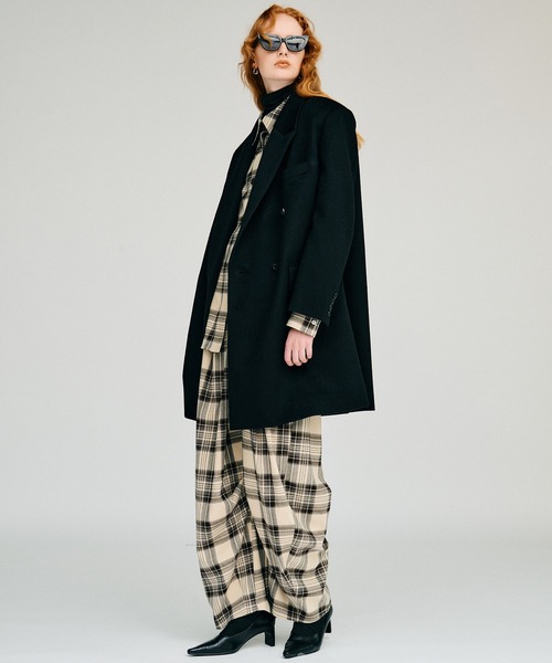 PRANK PROJECT(プランクプロジェクト)の「【2026Winter Pre-Order】カシミヤダブルブレストコート / Cashmere Double-Breasted Coat(ピーコート・レディース・ブラック・FREE)」の3枚目の写真