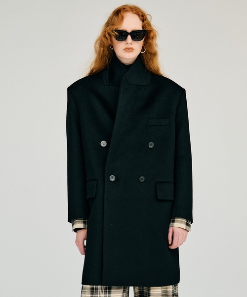 PRANK PROJECT(プランクプロジェクト)の「【2026Winter Pre-Order】カシミヤダブルブレストコート / Cashmere Double-Breasted Coat(ピーコート・レディース・ブラック・FREE)」の5枚目の写真