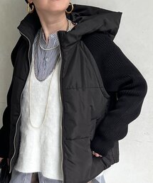 中綿×ニットフードジャケット