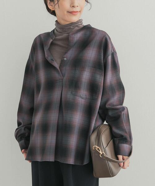 URBAN RESEARCH DOORS（アーバンリサーチドアーズ）の「チェックスキッパーシャツ（シャツ/ブラウス・レディース・チャコールグレー/ネイビー・FREE）」の8枚目の写真
