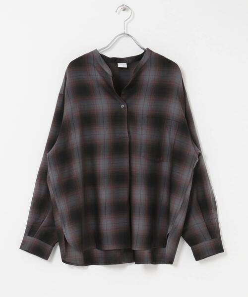 URBAN RESEARCH DOORS（アーバンリサーチドアーズ）の「チェックスキッパーシャツ（シャツ/ブラウス・レディース・チャコールグレー/ネイビー・FREE）」の10枚目の写真