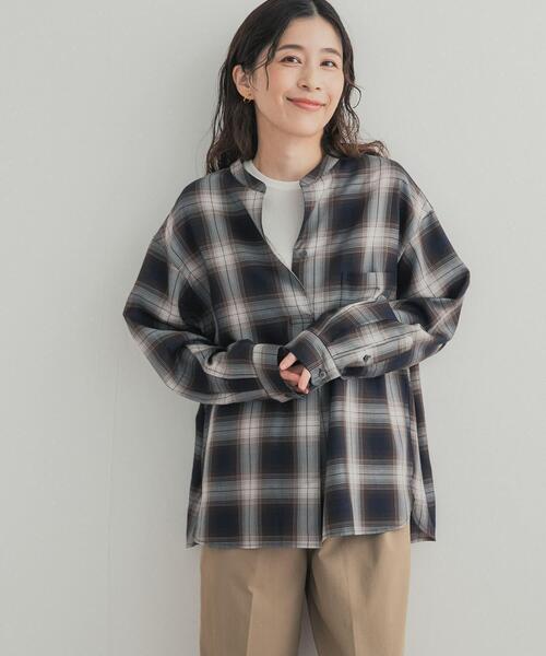URBAN RESEARCH DOORS（アーバンリサーチドアーズ）の「チェックスキッパーシャツ（シャツ/ブラウス・レディース・チャコールグレー/ネイビー・FREE）」の17枚目の写真