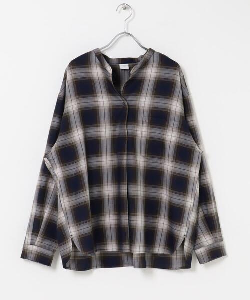 URBAN RESEARCH DOORS（アーバンリサーチドアーズ）の「チェックスキッパーシャツ（シャツ/ブラウス・レディース・チャコールグレー/ネイビー・FREE）」の22枚目の写真