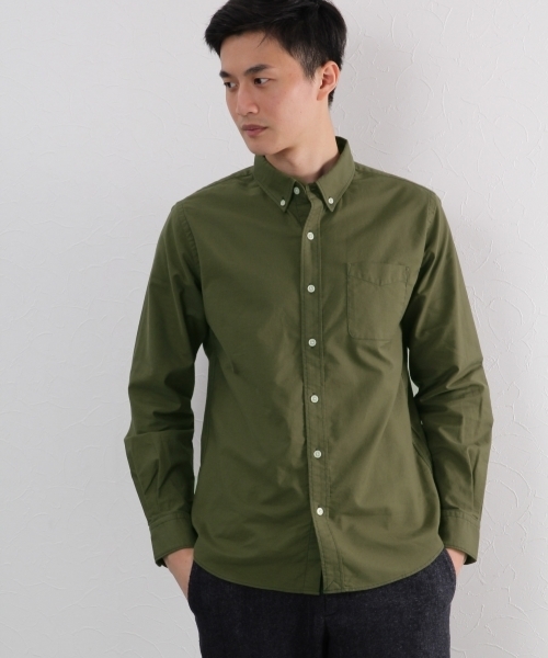 GLOBAL WORK(グローバルワーク)の「オックスフォードシャツ長袖/721403 (シャツ/ブラウス・メンズ・ベージュ/ネイビー/ホワイト/ワインレッド/カーキ/ライトブルー・SMALL/LARGE/MEDIUM/X-LARGE)」の4枚目の写真