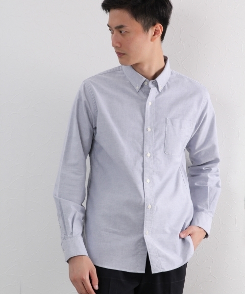 GLOBAL WORK(グローバルワーク)の「オックスフォードシャツ長袖/721403 (シャツ/ブラウス・メンズ・ベージュ/ネイビー/ホワイト/ワインレッド/カーキ/ライトブルー・SMALL/LARGE/MEDIUM/X-LARGE)」の5枚目の写真