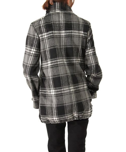 Jel'emets solo（ジェレメッツソロ）の「チェック柄スタンドカラーBZ（ブルゾン・レディース・グレー/レッド・SMALL/MEDIUM）」の4枚目の写真