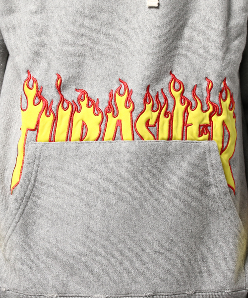 ALDIES（アールディーズ）の「THRASHER Fire Parka スラッシャーファイヤーパーカー（パーカー・メンズ・グレー/レッド/ブラック・X-LARGE/SMALL/LARGE/MEDIUM）」の8枚目の写真