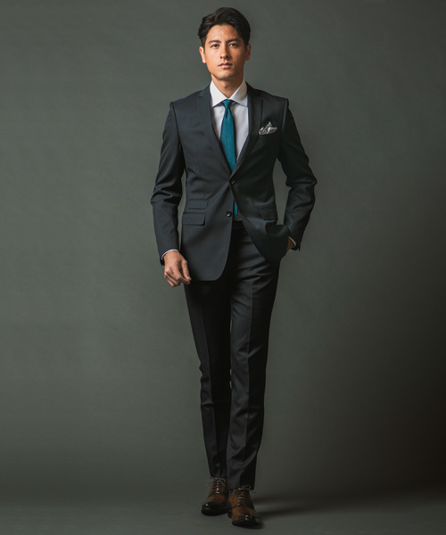 Renoma Homme レノマオム の レノマ Renoma Homme カラーストライプネイビー2ピースセットアップビジネススーツ A体 セットアップ Wear