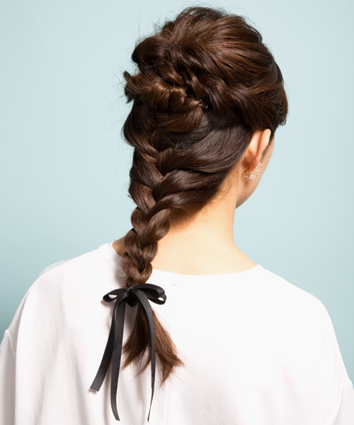 PLAIN CLOTHING(プレーンクロージング)の「細リボンヘアゴム【PLAIN CLOTHING】(ヘアゴム・レディース・ブラウン/ブラック/アイボリー/グレー/ネイビー/ミント/ピンク/ダークグレー・FREE)」の9枚目の写真