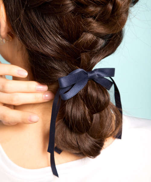 PLAIN CLOTHING(プレーンクロージング)の「細リボンヘアゴム【PLAIN CLOTHING】(ヘアゴム・レディース・ブラウン/ブラック/アイボリー/グレー/ネイビー/ミント/ピンク/ダークグレー・FREE)」の10枚目の写真