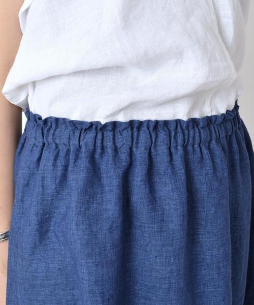 SHIPS（シップス）の「アイリッシュリネンフレアスカート◇（スカート・レディース・ピンク/ネイビー/ライトブルー・ONE SIZE）」の7枚目の写真