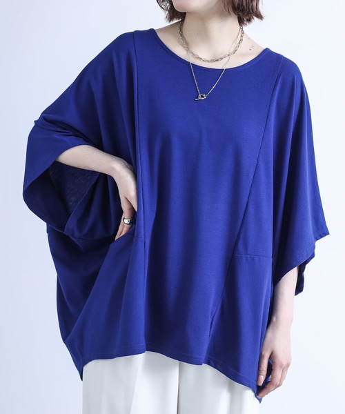 n'OrLABEL(ノアールレーベル)の「ニュアンス着回しドルマンカットソー(Tシャツ/カットソー・レディース・チャコールグレー/ブルー/チェリーピンク/ブラック/カーキ/ライトグレー・FREE)」の9枚目の写真