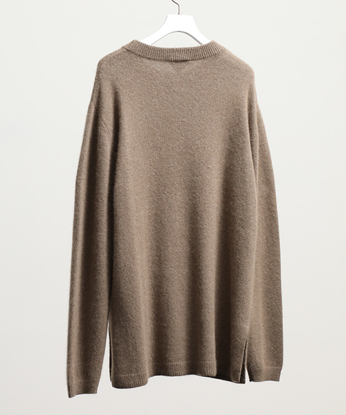 wjk black（ﾀﾞﾌﾞﾙｼﾞｪｲｹｲﾌﾞﾗｯｸ）の「【wjk black】≪STUDIOUS限定≫ラクーンシャギークルーネックニット（ニット/セーター・メンズ・ブラック/ワインレッド/サンドベージュ・3/2/1）」の10枚目の写真