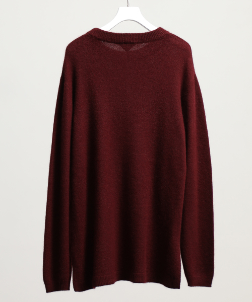wjk black（ﾀﾞﾌﾞﾙｼﾞｪｲｹｲﾌﾞﾗｯｸ）の「【wjk black】≪STUDIOUS限定≫ラクーンシャギークルーネックニット（ニット/セーター・メンズ・ブラック/ワインレッド/サンドベージュ・3/2/1）」の5枚目の写真