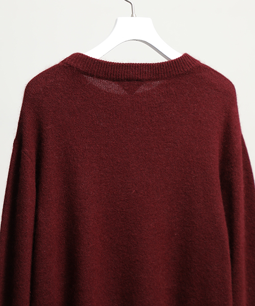 wjk black（ﾀﾞﾌﾞﾙｼﾞｪｲｹｲﾌﾞﾗｯｸ）の「【wjk black】≪STUDIOUS限定≫ラクーンシャギークルーネックニット（ニット/セーター・メンズ・ブラック/ワインレッド/サンドベージュ・3/2/1）」の6枚目の写真