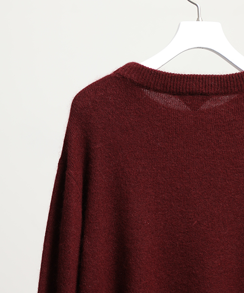 wjk black（ﾀﾞﾌﾞﾙｼﾞｪｲｹｲﾌﾞﾗｯｸ）の「【wjk black】≪STUDIOUS限定≫ラクーンシャギークルーネックニット（ニット/セーター・メンズ・ブラック/ワインレッド/サンドベージュ・3/2/1）」の7枚目の写真