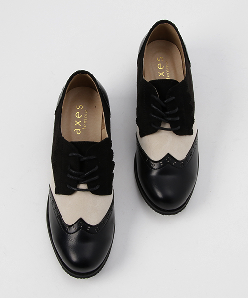 axes femme(アクシーズファム)の「配色スエードオックスフォード(パンプス・レディース・ブラック/ブラウン/ワイン・MEDIUM/LARGE)」の6枚目の写真