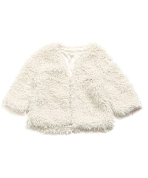 apres les cours（アプレレクール）の「ループカーディガン（カーディガン/ボレロ・キッズ・レッド/オフホワイト・100/110/120/130/140/80/90）」の3枚目の写真