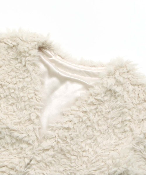 apres les cours（アプレレクール）の「ループカーディガン（カーディガン/ボレロ・キッズ・レッド/オフホワイト・100/110/120/130/140/80/90）」の11枚目の写真