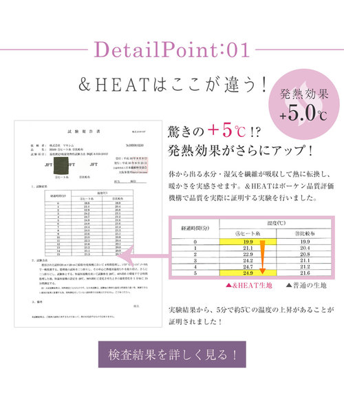 KOBE LETTUCE（コウベレタス）の「[&HEAT]寒い冬も快適に+5.0℃！UorVネック前後着られる7分袖発熱カットソーロンT/抗菌防臭/インナー/レディーストップス/防寒/保温[H537]神戸レタス（Tシャツ/カットソー・レディース・チャコールグレー/オフホワイト/ベージュ/ボルドー/グレー×ホワイト/ブラック/ブラック系その他/グレー系その他/グレー系その他2/ホワイト系その他/レッド系その他/ベージュ系その他・M/L）」の19枚目の写真