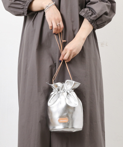 PAPILLONNER（パピヨネ）の「【Can Cam5月号掲載】バンブーバケツトート（ショルダーバッグ・レディース・シルバー/イエロー・FREE）」の6枚目の写真