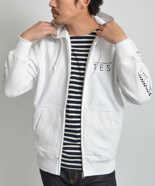 ROOPTOKYO(ループトウキョウ)の「ROOPTOKYO×TES 別注 ジップ パーカー(パーカー・メンズ・ホワイト/グレー・S/M/L)」の8枚目の写真