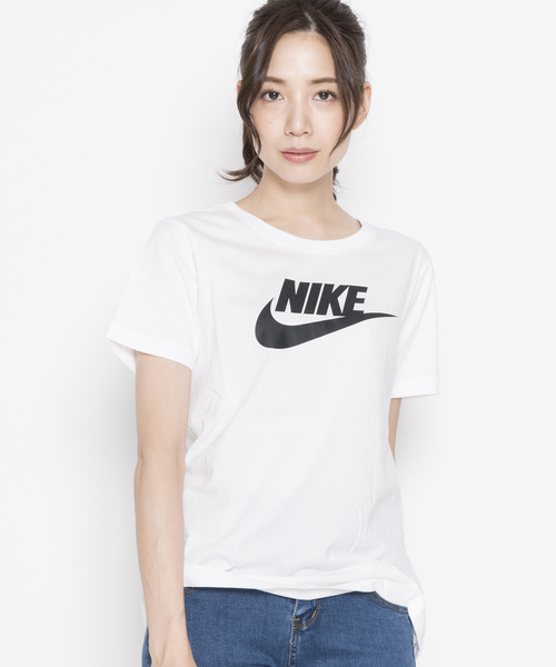 NIKE（ナイキ）の「【NIKE】吸湿性抜群コットン100%ロゴTシャツ（Tシャツ/カットソー・レディース・ホワイト/ピンク/ブラック/ブルー/ピンク系その他/グレー/ホワイト×ブラック・L/M/S/XL）」の3枚目の写真