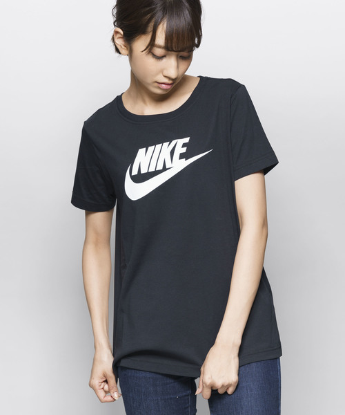 NIKE（ナイキ）の「【NIKE】吸湿性抜群コットン100%ロゴTシャツ（Tシャツ/カットソー・レディース・ホワイト/ピンク/ブラック/ブルー/ピンク系その他/グレー/ホワイト×ブラック・L/M/S/XL）」の4枚目の写真