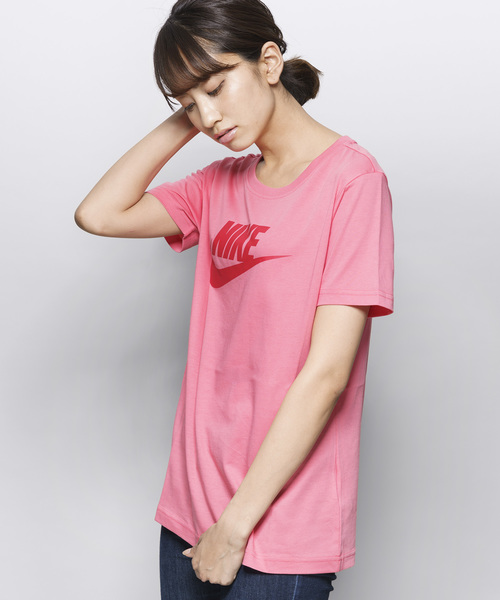 NIKE（ナイキ）の「【NIKE】吸湿性抜群コットン100%ロゴTシャツ（Tシャツ/カットソー・レディース・ホワイト/ピンク/ブラック/ブルー/ピンク系その他/グレー/ホワイト×ブラック・L/M/S/XL）」の16枚目の写真