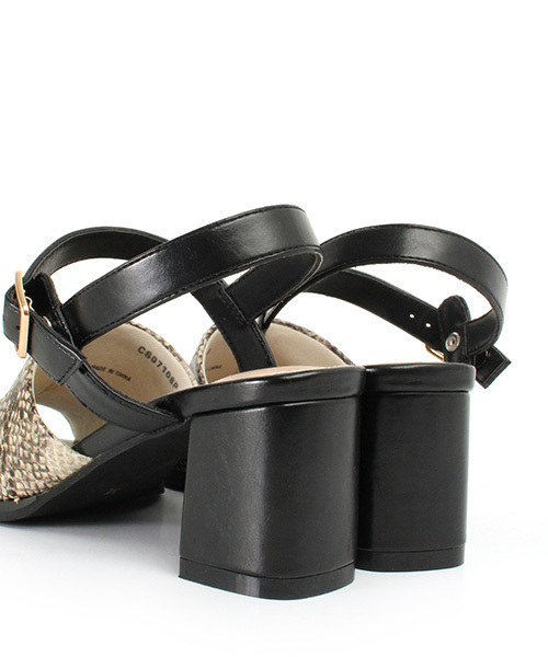 RANDA(ランダ)の「CAMILLE BIS RANDA/バックストラップヒールサンダル(サンダル・レディース・ブラック/パイソン/ベージュ・LL/M/S/L)」の6枚目の写真